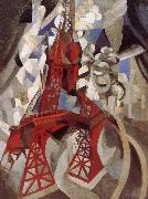 Delaunay, Robert Eiffel Tower  Red tower oil